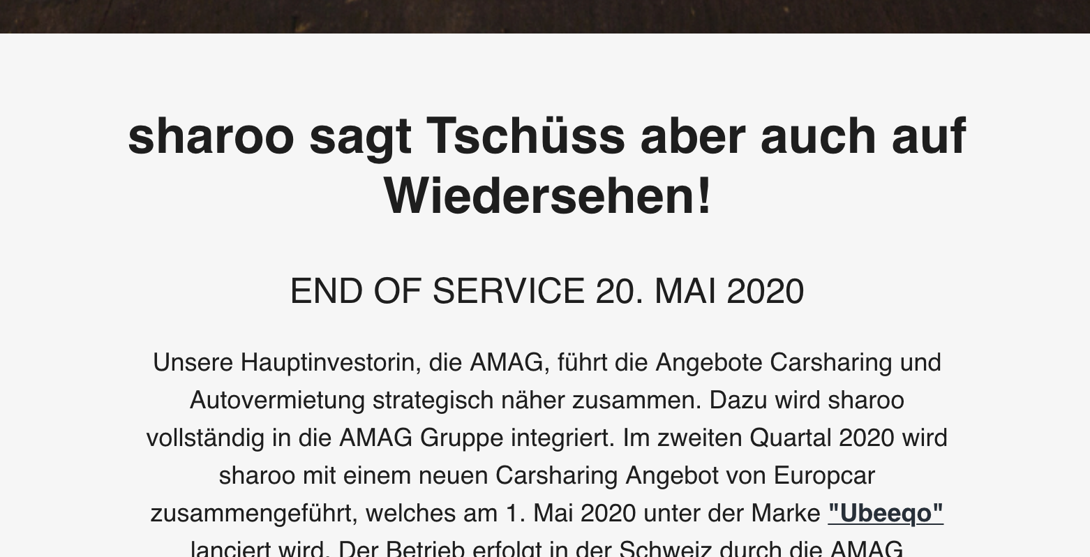 Sharoo gibt auf - neue Mobility Konkurrenz in den Startlöchern